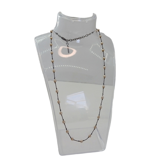 Nine West Womens Necklace Beaded Dainty 10 in Faux Pearls - Picture 1 of 4
